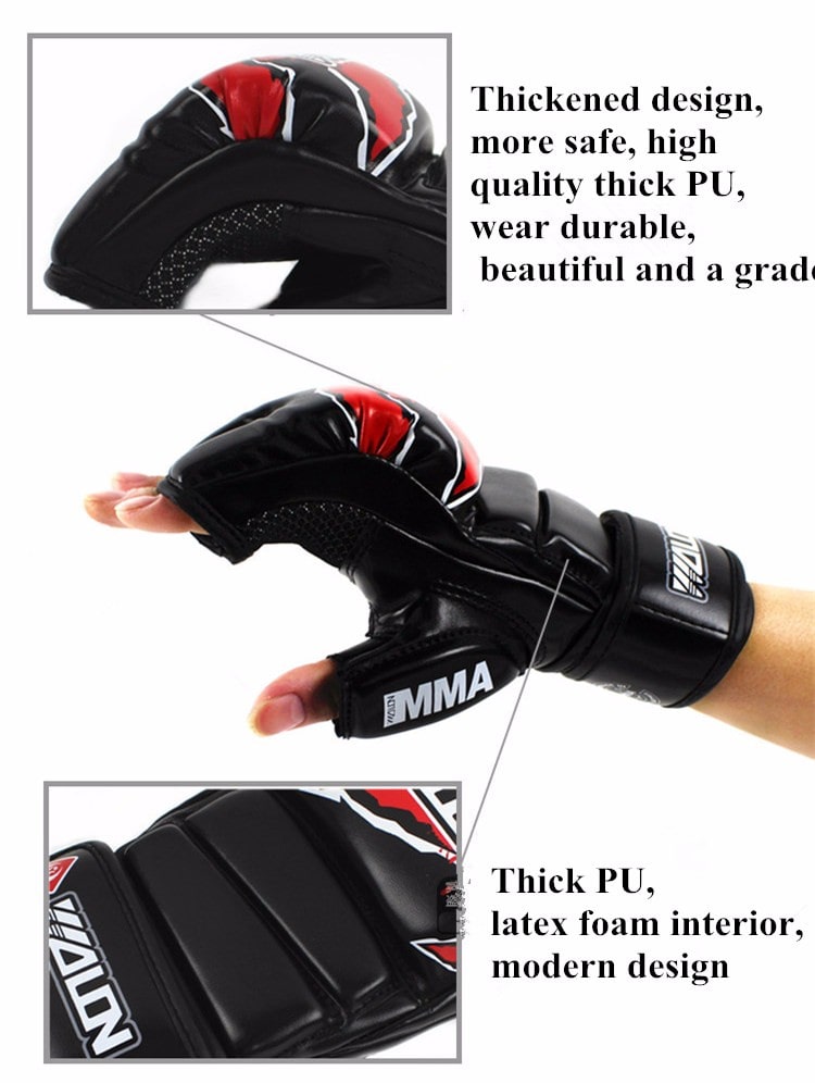 Găng tay MMA có thiết kế gọn, nhẹ giúp ra đòn linh hoạt hơn