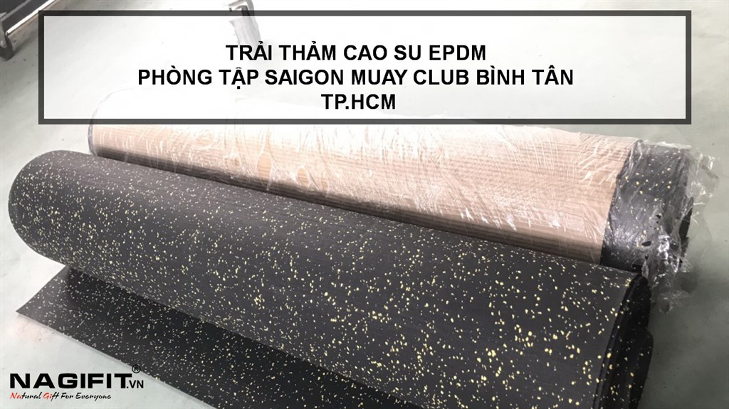 Thi công trải thảm cao su EPDM (Rubber Mat) tại Phòng tập Saigon Muay Club (SMC) – Bình Tân – Tp.HCM