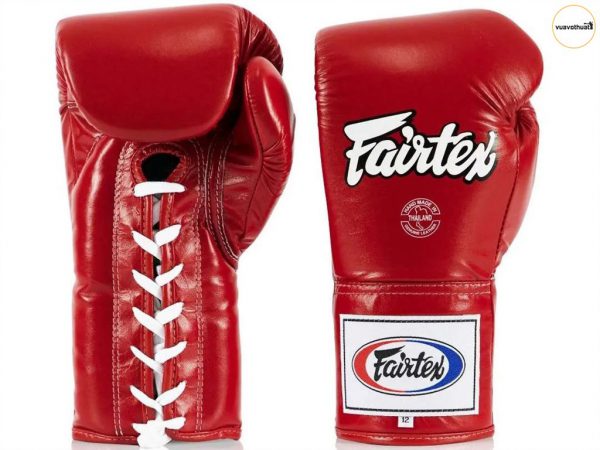 Găng Tay Boxing Fairtex BGL6 Pro Competition Gloves Locked Thumb (Leather) - Màu Đỏ