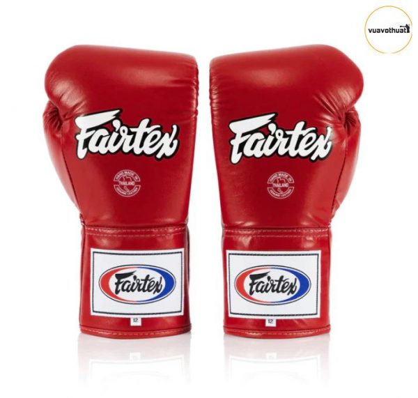 Găng Tay Boxing Fairtex BGL6 Pro Competition Gloves Locked Thumb (Leather) - Màu Đỏ