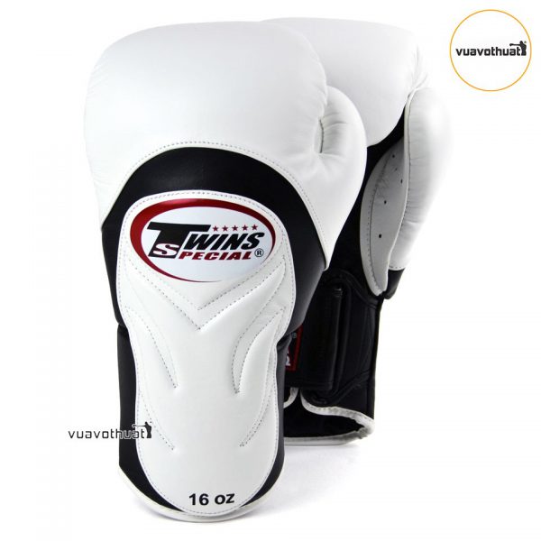 gang tay twins bgvl6 muay thai boxing gloves deluxe sparring white black 2