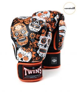 Găng tay Twins Skull FBGVL3-53 Los Muertes Boxing Gloves | Cam Orange