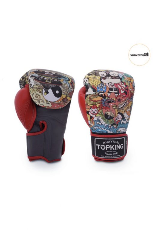 Găng tay Top King Black Chinese Culture Boxing Gloves