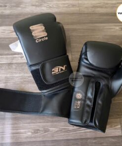 Găng tay Boxing BN Circle da Microfiber cao cấp Màu đen 2 gang tay boxing bn circle da microfiber cao cap 9